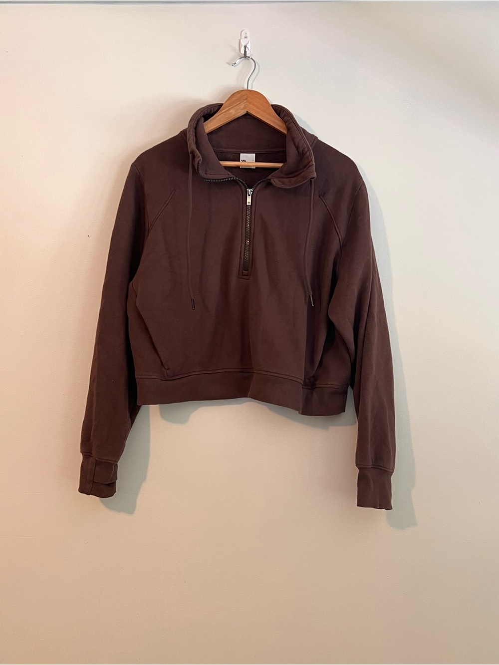 all in motion Brown Half-Zip Cropped Sweatshirt